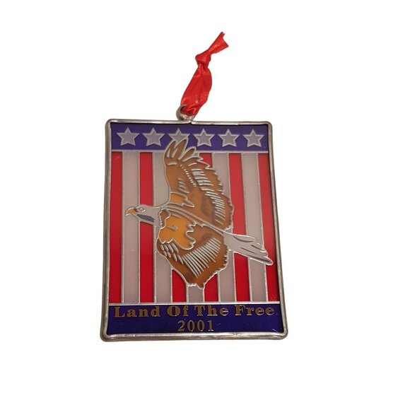 Vintage 2001 Limited Edition Suncatcher Eagle Flag Land of The Free - Picture 3 of 5